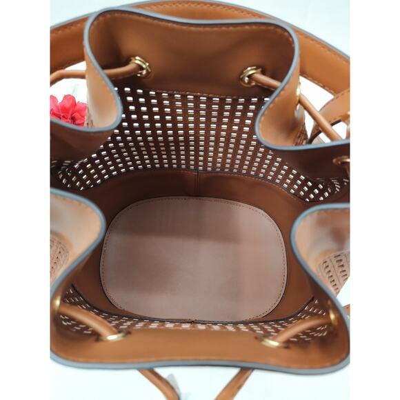 Michael Kors Devon Brown Leather Drawstring Bucket Shoulder Bag - NWT $498 - Picture 10 of 14